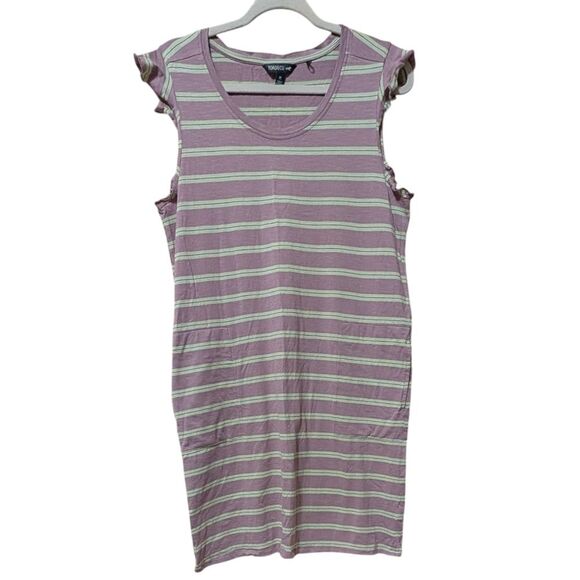 Toad & Co Dress Rufflita Size Medium Striped Sleeveless Granola Hiking Camping - Picture 11 of 11